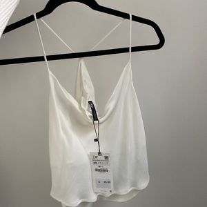 White silk Zara cami XS